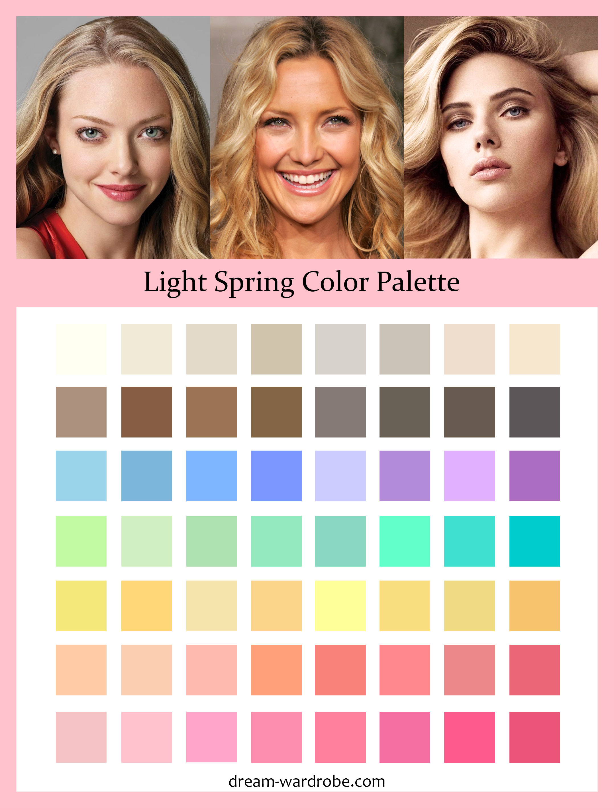 Light Spring Color Palette and Wardrobe Guide – Dream Wardrobe