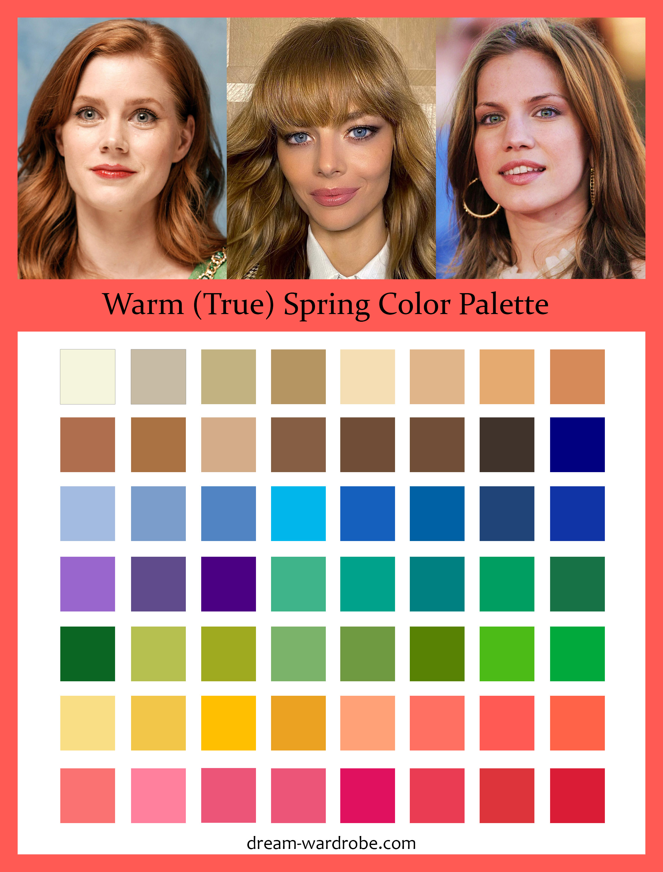 Warm True Spring Color Palette And
